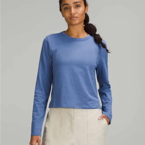 Lululemon Classic-Fit Cotton-Blend Long Sleeve Shirt - Water Drop - Picture 1 of 5